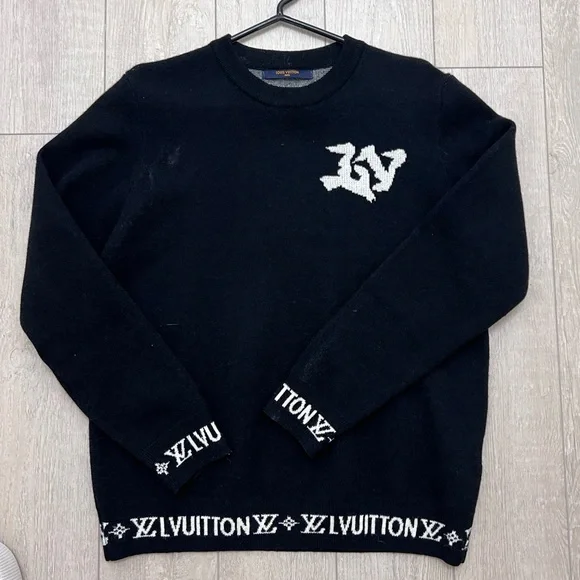 Louis Vuitton Wool Logo Sweater — Black - Picture 1 of 7